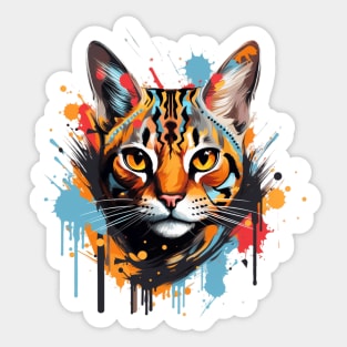 Summer Fluffy Bengal Cat Sticker